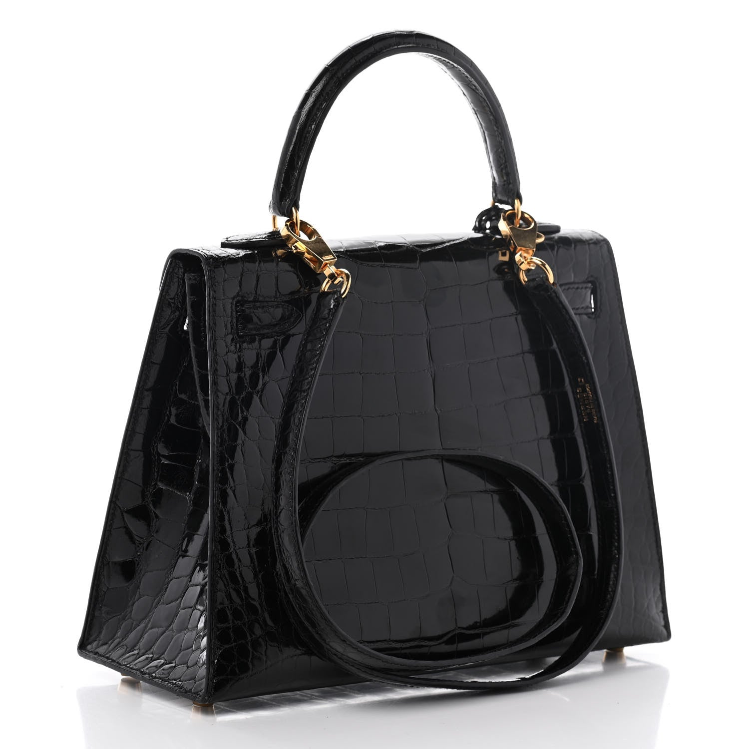 Hermes Shiny Alligator Kelly Sellier 25 Black 2 of 15