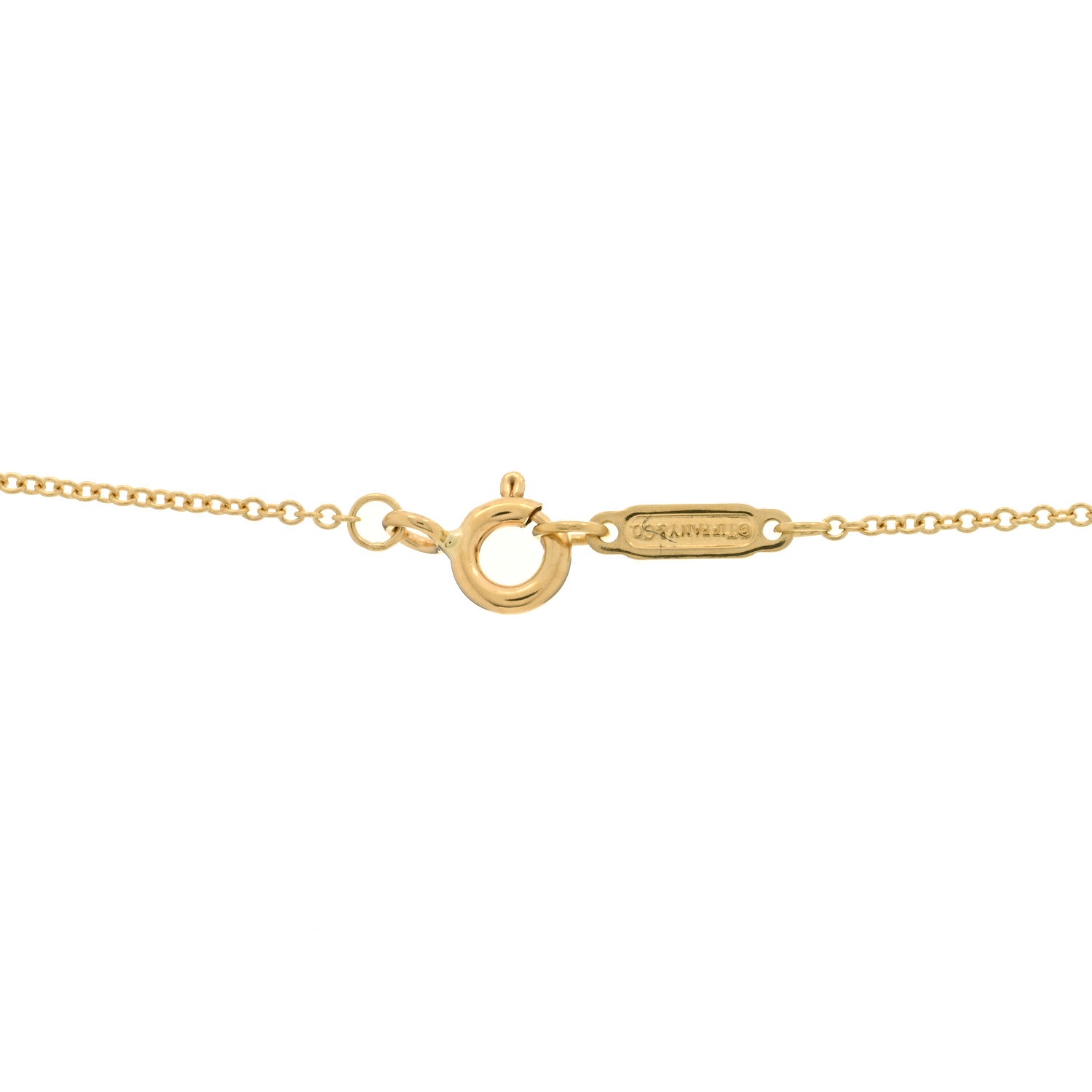Tiffany 18K Yellow Gold Diamond Mini Tag Pendant Necklace 3 of 3