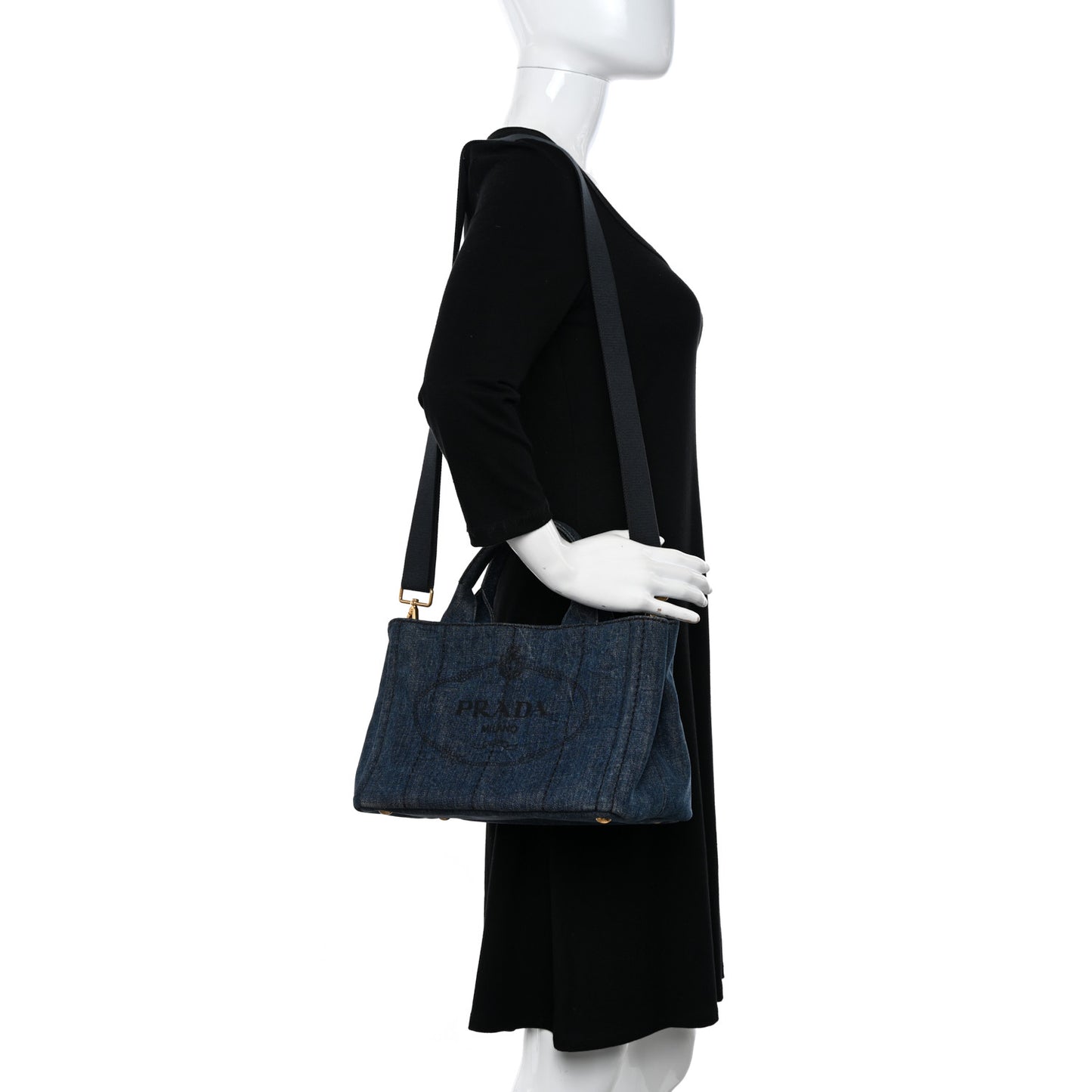 Denim Logo Tote Bleu