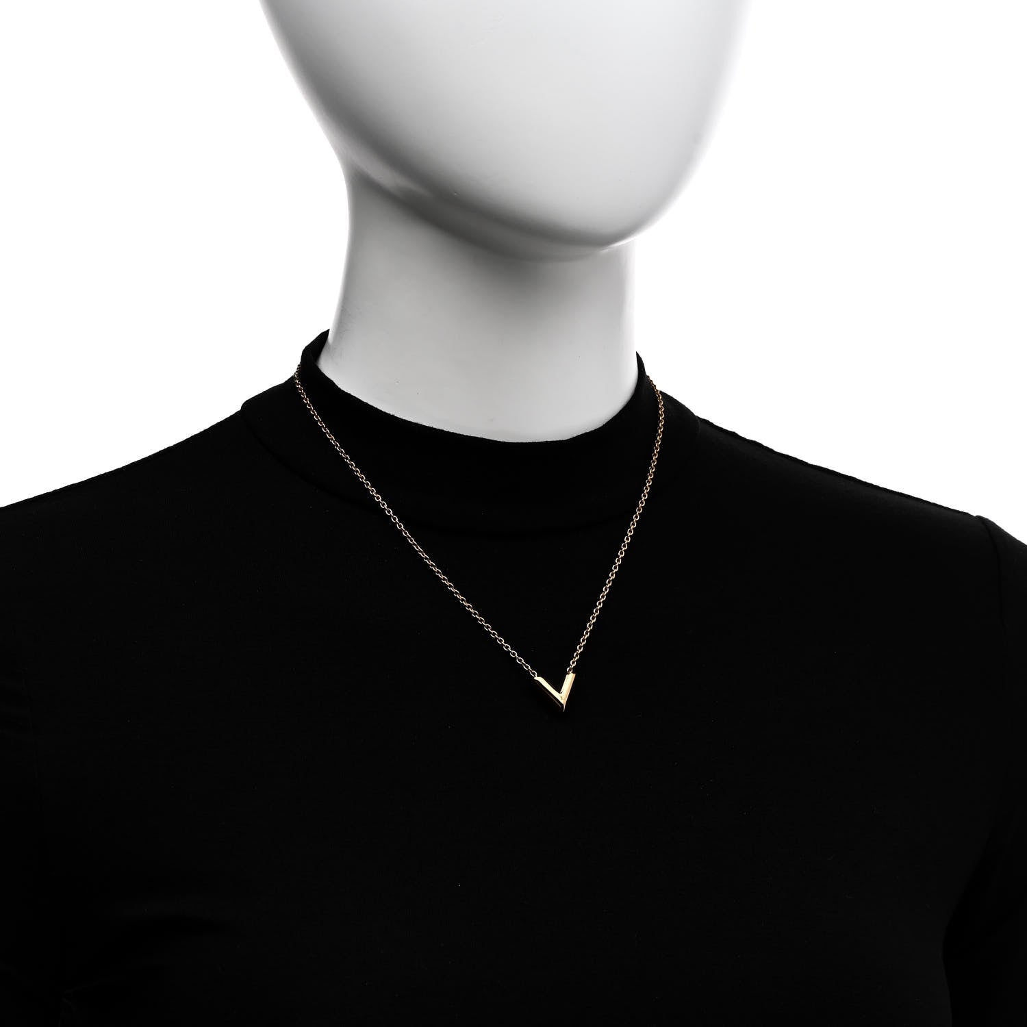 Louis Vuitton Essential V Necklace Gold 2 of 6