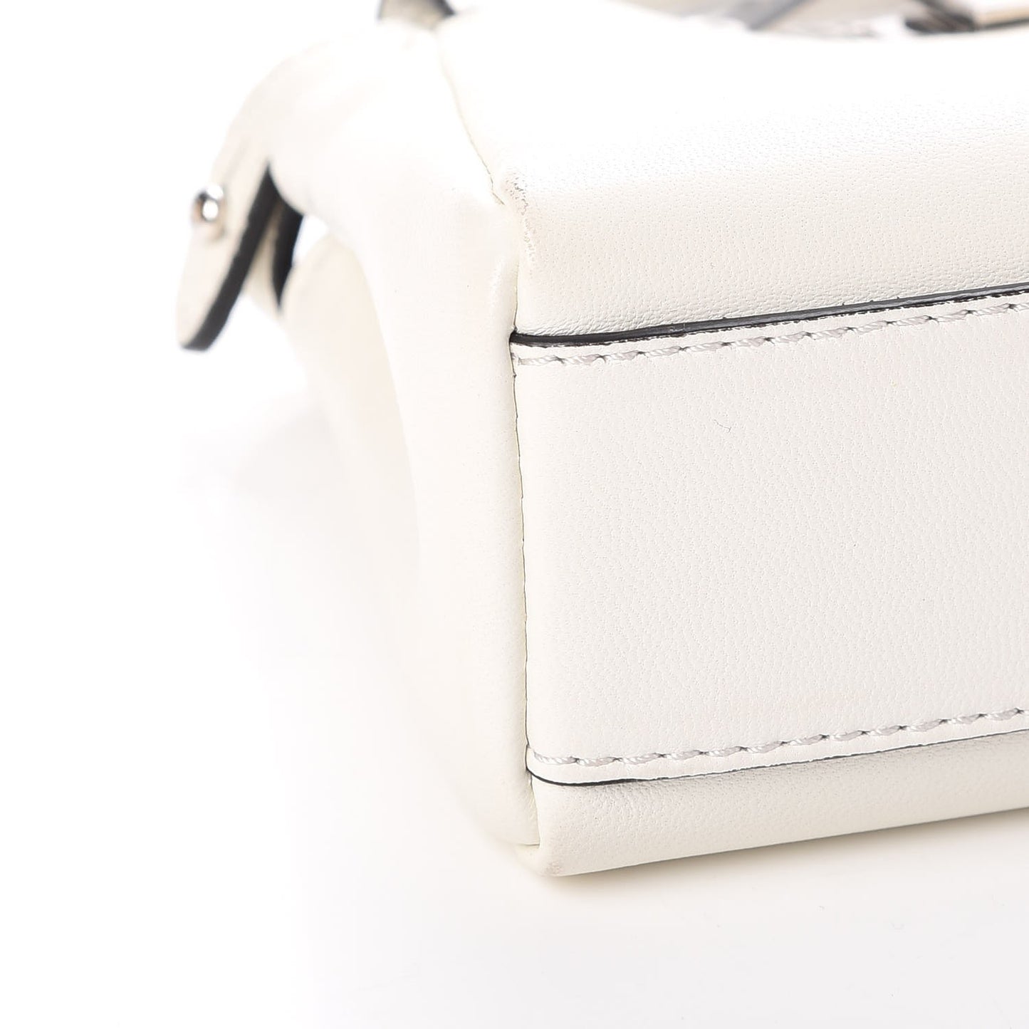 Shiny Nappa Micro Peekaboo Iconic Satchel White