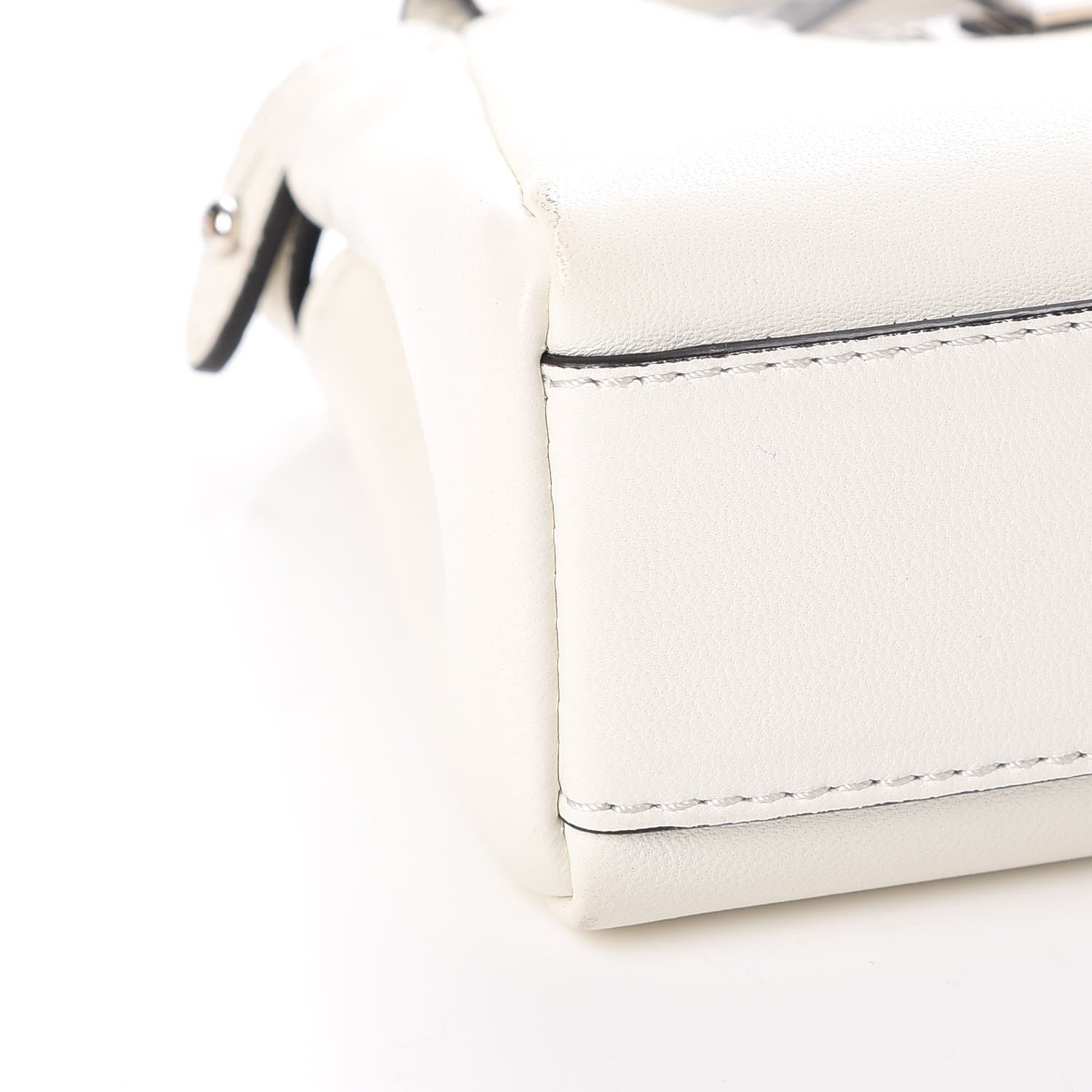 Fendi Shiny Nappa Micro Peekaboo Iconic Satchel White 10 of 12