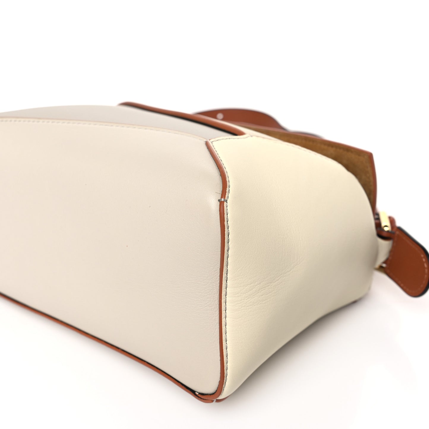 Calfskin Small Puzzle Edge Bag Ghost Soft White