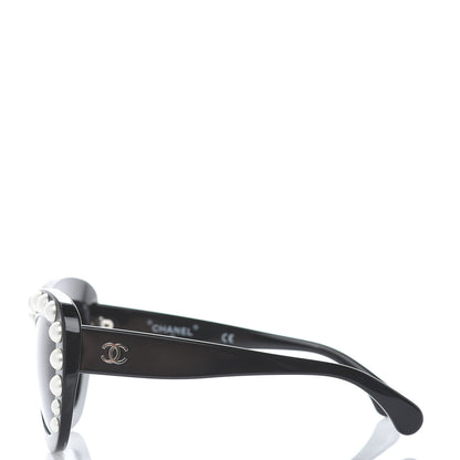 Chanel Pearl Cat Eye Sunglasses 71096 Black 3 of 7
