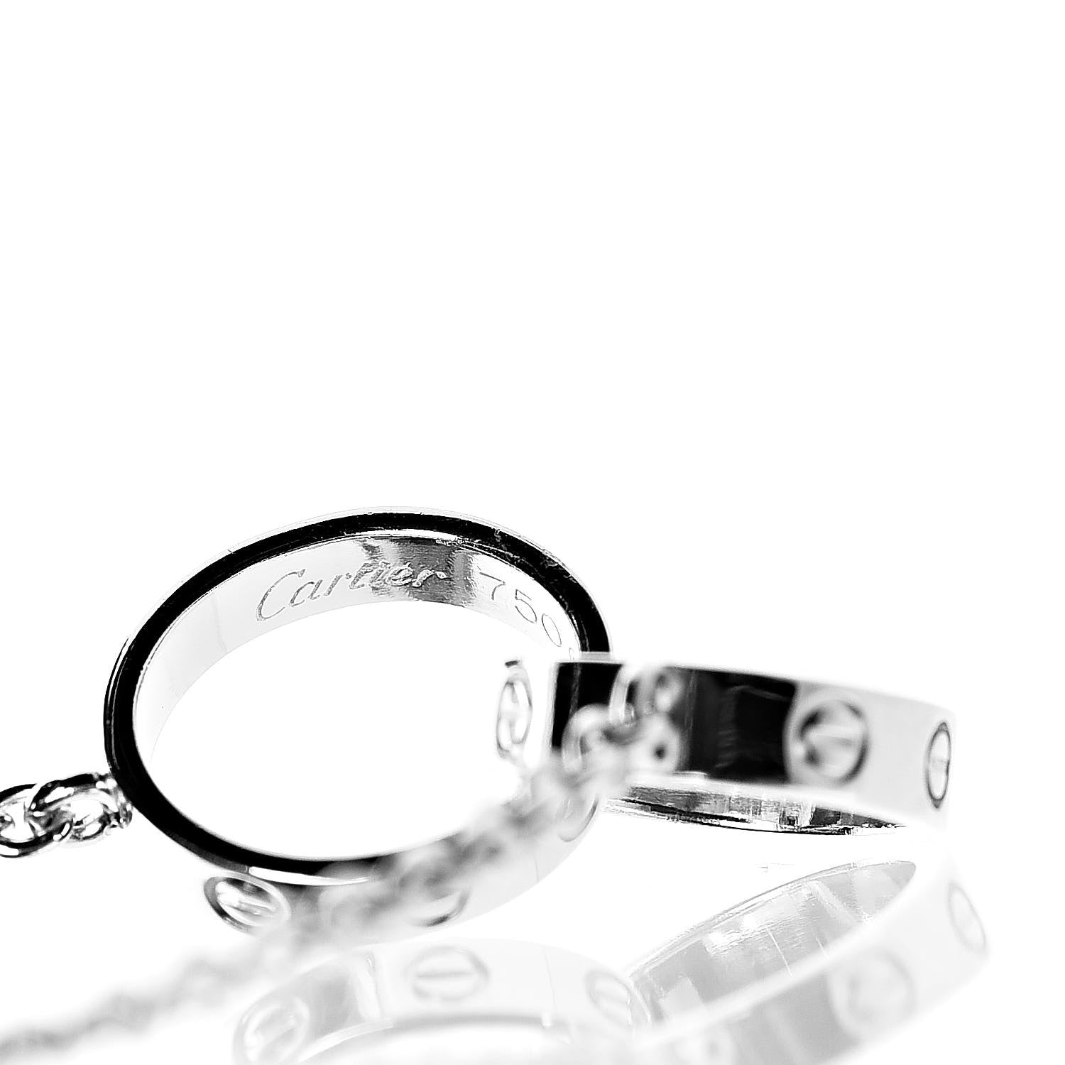 Cartier 18K White Gold Interlocking LOVE Necklace 6 of 6