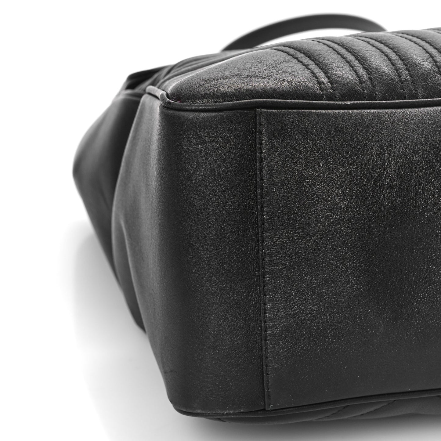 Calfskin Matelasse Maxi GG Marmont Top Handle Shoulder Bag Black
