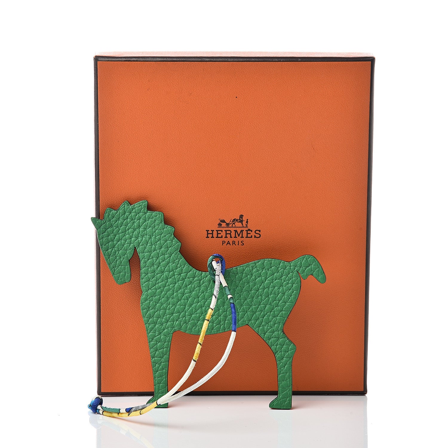 Hermes Epsom Togo Petit H Horse Bag Charm Raisin Bambou 5 of 5