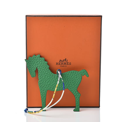 Hermes Epsom Togo Petit H Horse Bag Charm Raisin Bambou 5 of 5