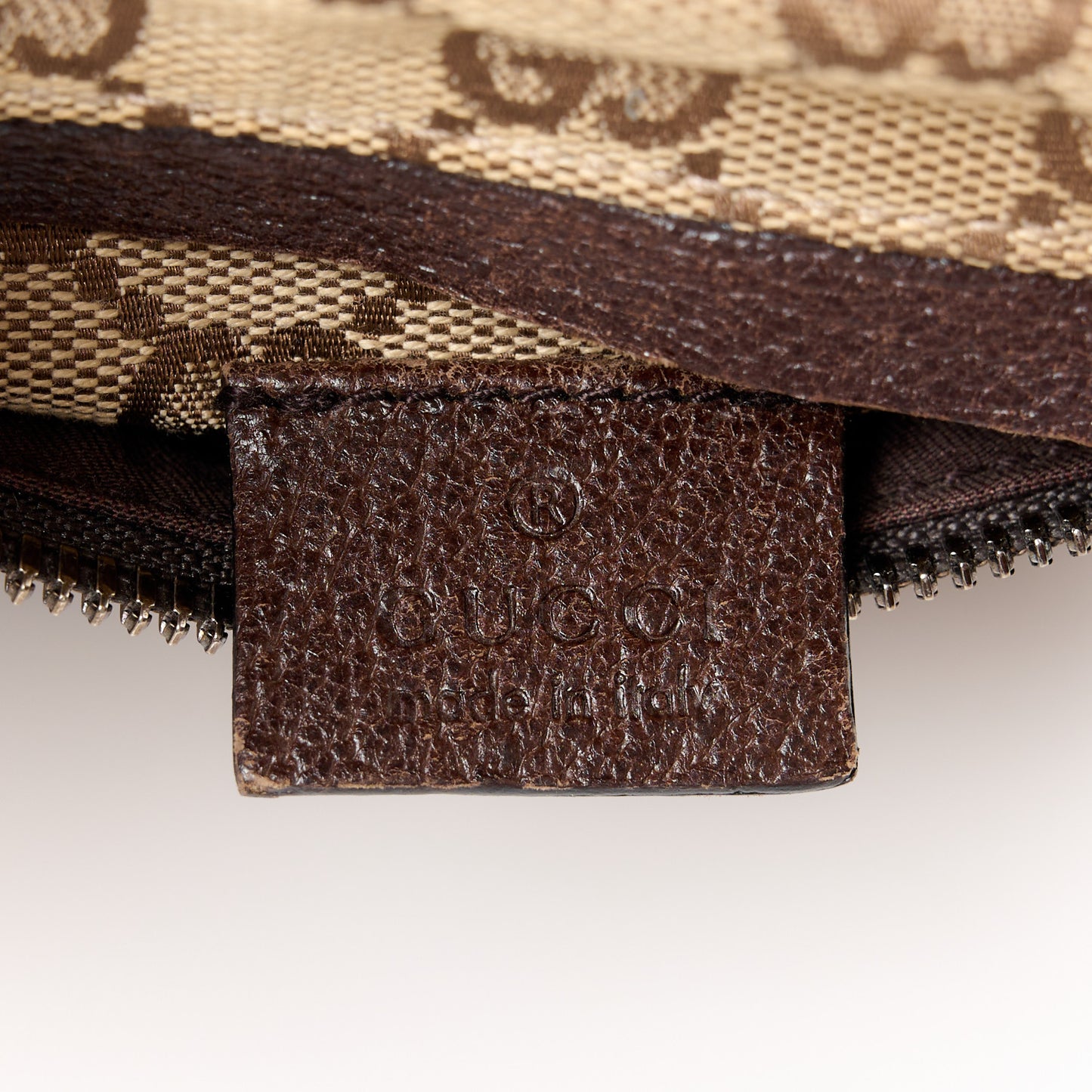 GG Monogram Web Double Pocket Belt Bag Dark Brown