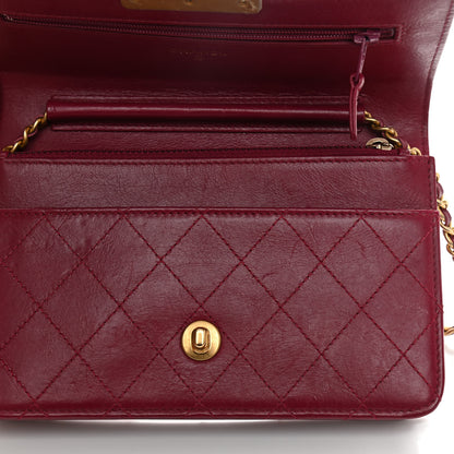 Chanel Goatskin Stitched Golden CC Wallet on Chain WOC Dark Red 12 of 13