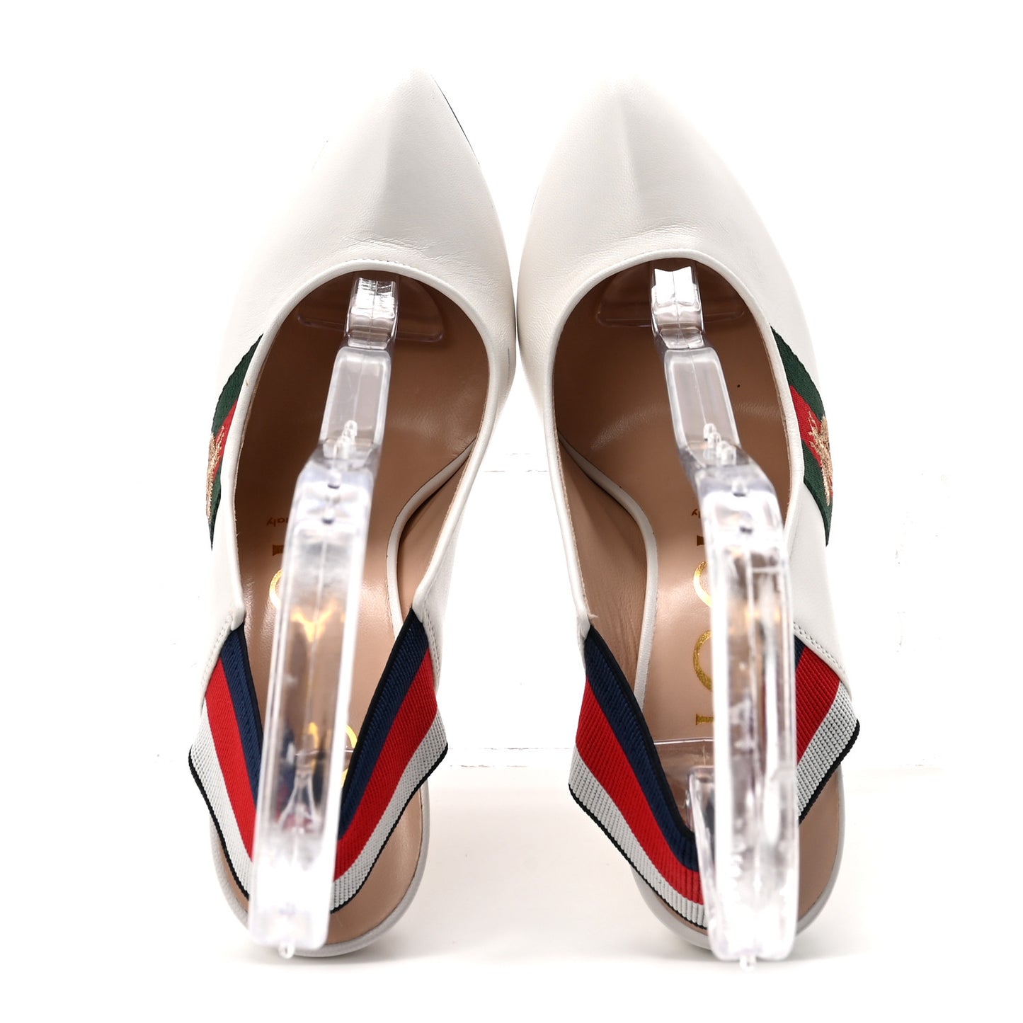 Malaga Kid Web Sylvie High Heel Slingback Pumps 37 White