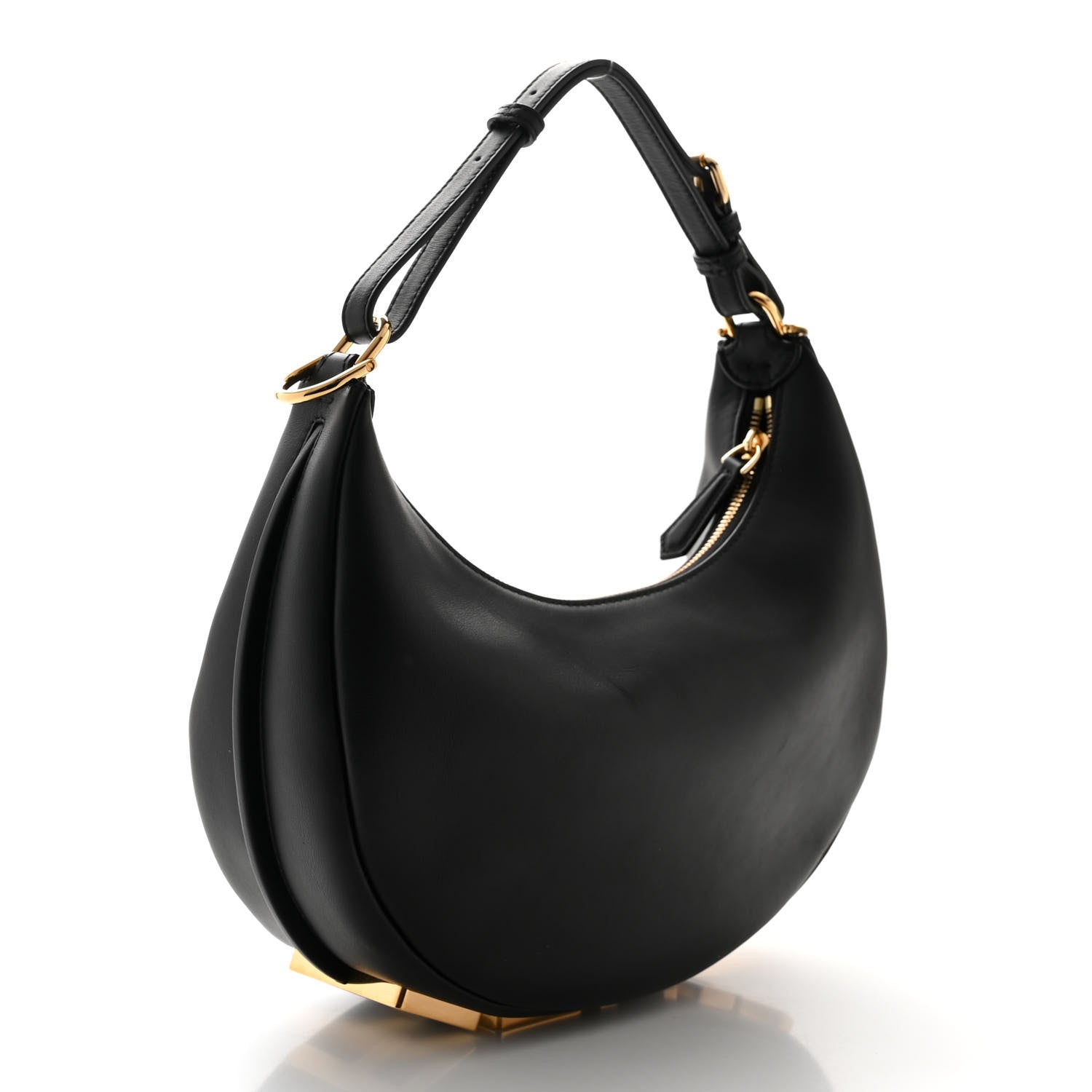 Fendi Vitello Grace Matte Small Fendigraphy Hobo Bag Black 3 of 10