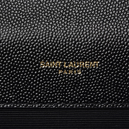 Saint Laurent Grain De Poudre Matelasse Chevron Medium Monogram Satchel Black 8 of 9