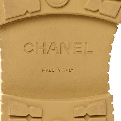 Chanel Suede Shearling Quilted CC Combat Boots 36.5 Beige 8 of 8