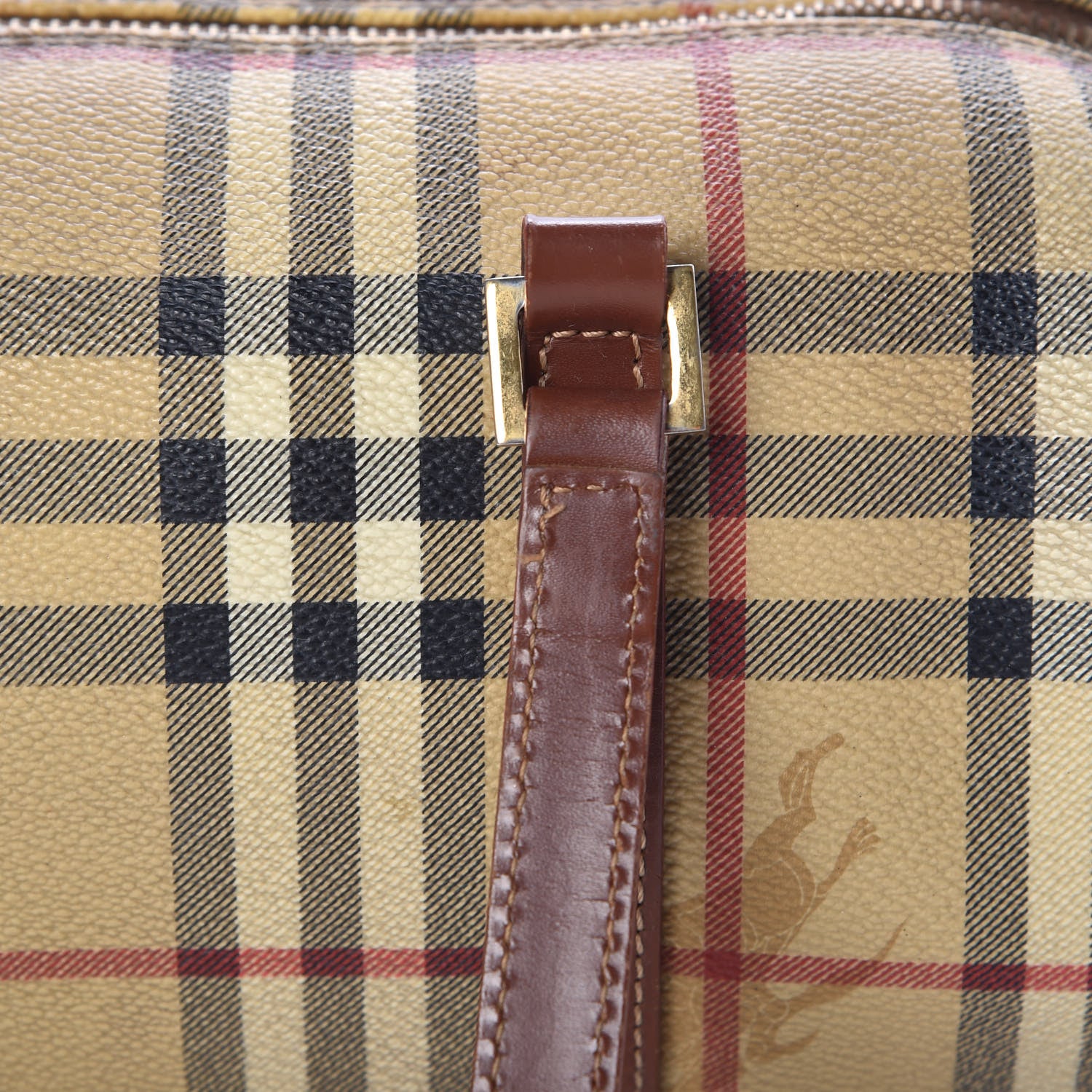 Burberry Haymarket Check Barrel Bag Brown 10 of 15