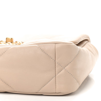 Chanel Lambskin Quilted Medium Chanel 19 Flap Beige 9 of 9