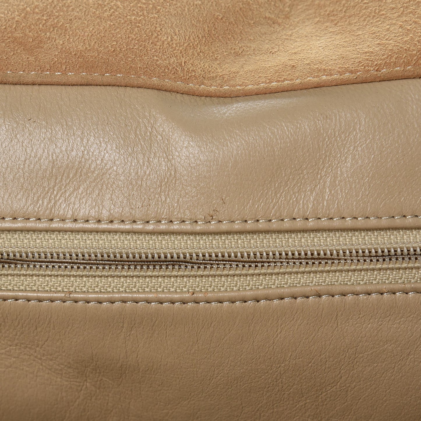 Suede Quilted Tote Beige