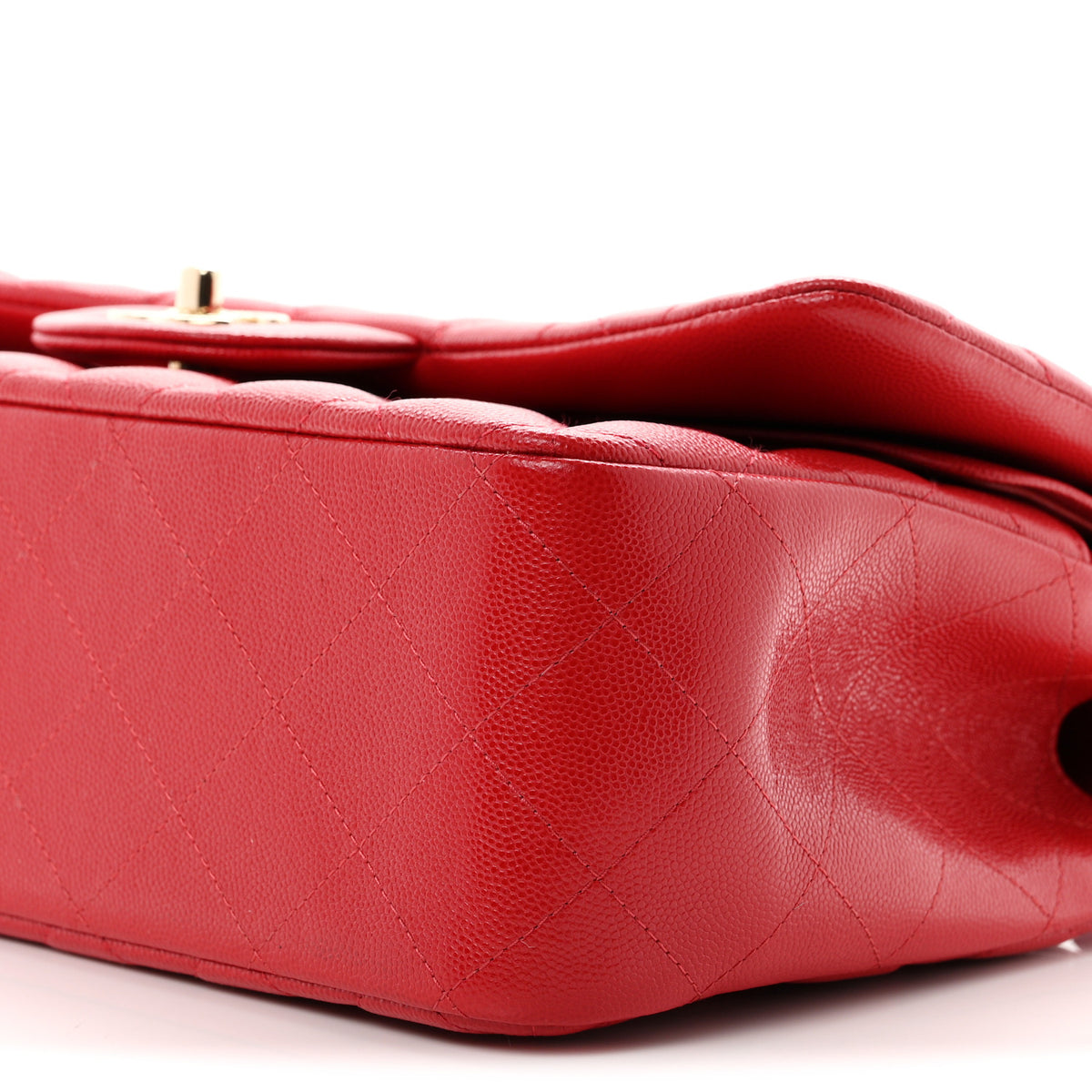 Chanel Caviar Quilted Jumbo Double Flap Red 10 of 10