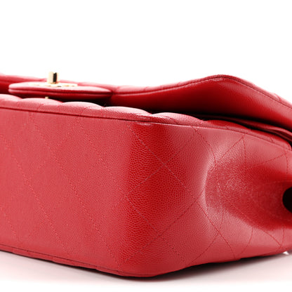 Chanel Caviar Quilted Jumbo Double Flap Red 10 of 10