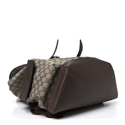 Gucci GG Supreme Monogram Medium Ophidia Double Buckle Backpack Brown 4 of 11