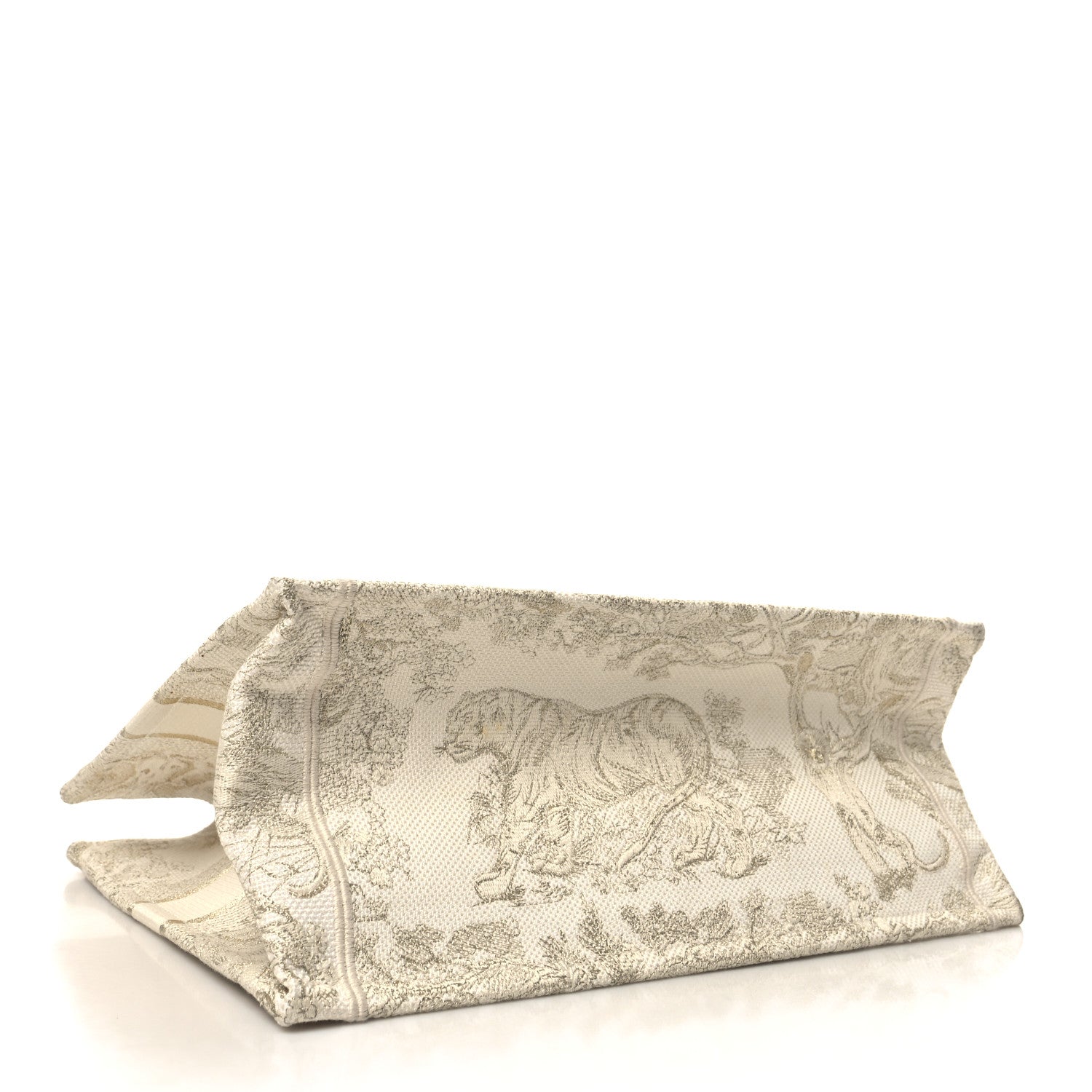 Christian Dior Canvas Embroidered Medium Dioriviera Toile De Jouy Book Tote Gold 4 of 11