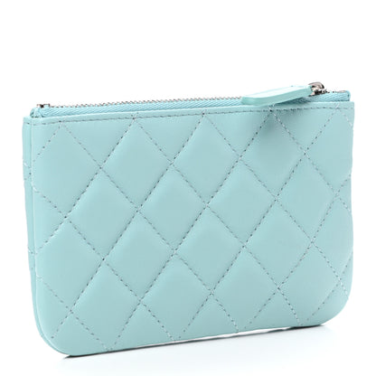 Chanel Lambskin Quilted Small Cosmetic Case Light Blue 3 of 7