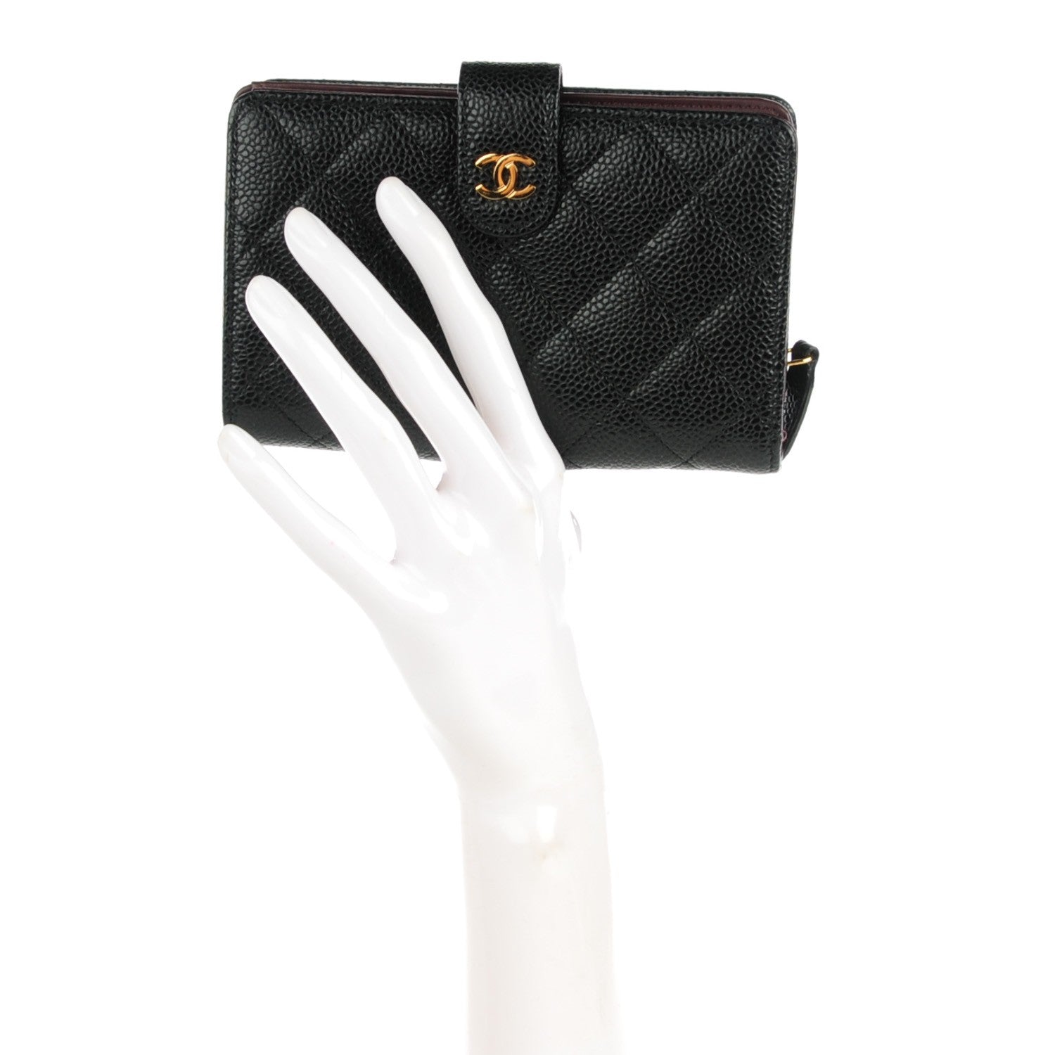 Chanel Caviar Quilted Zipped Pocket Wallet Black 2 of 8