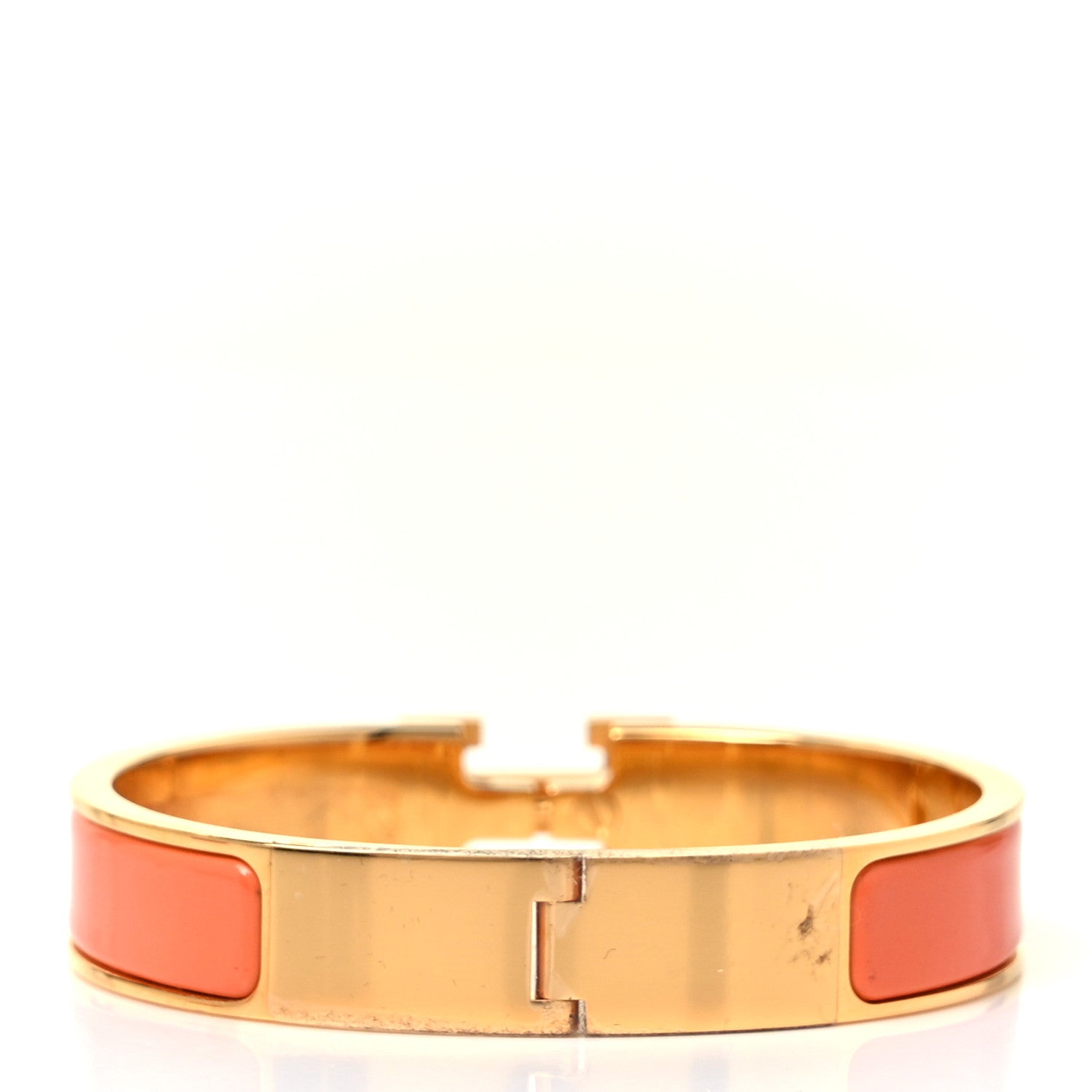 Hermes Enamel Narrow Clic Clac H Bracelet PM Peach Melba 3 of 5
