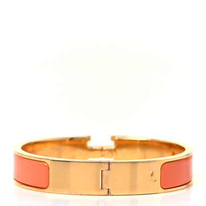 Hermes Enamel Narrow Clic Clac H Bracelet PM Peach Melba 3 of 5