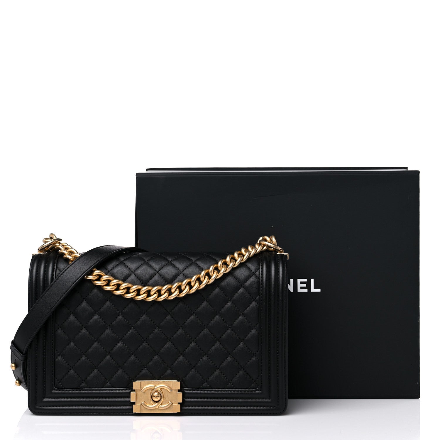 Chanel Calfskin Quilted New Medium Boy Flap Black 12 of 12