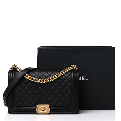 Chanel Calfskin Quilted New Medium Boy Flap Black 12 of 12