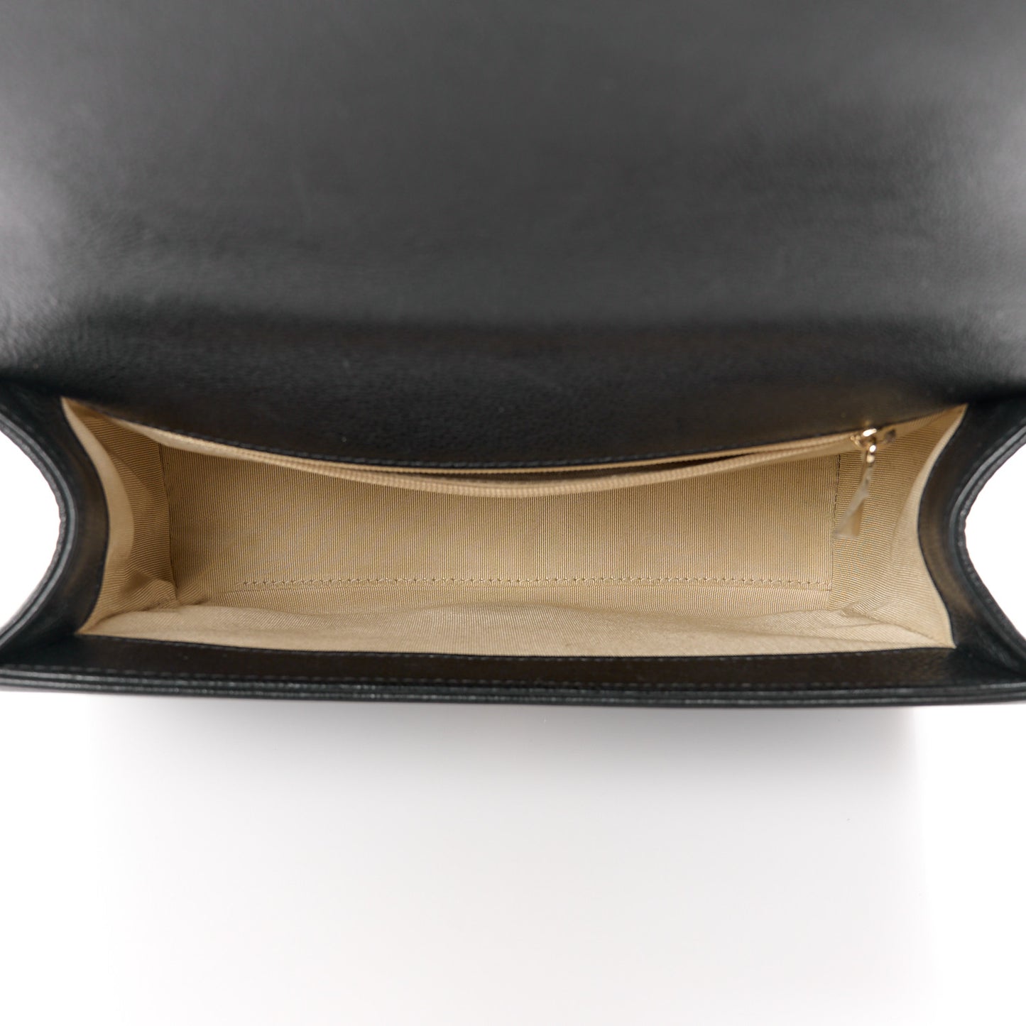 Grained Calfskin Quilted Medium Label Click Flap Bag Black
