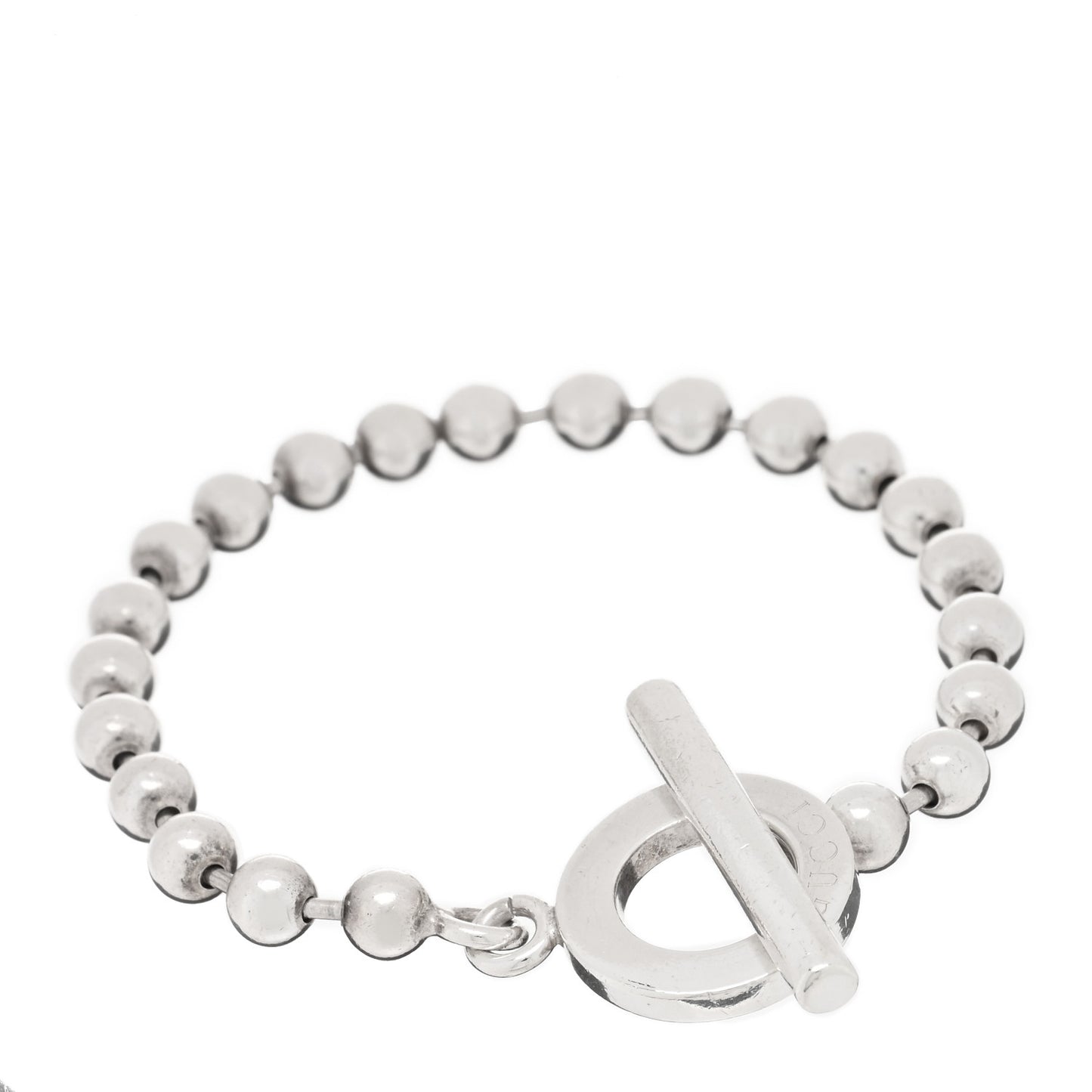 Sterling Silver Boule Bead Toggle Bracelet