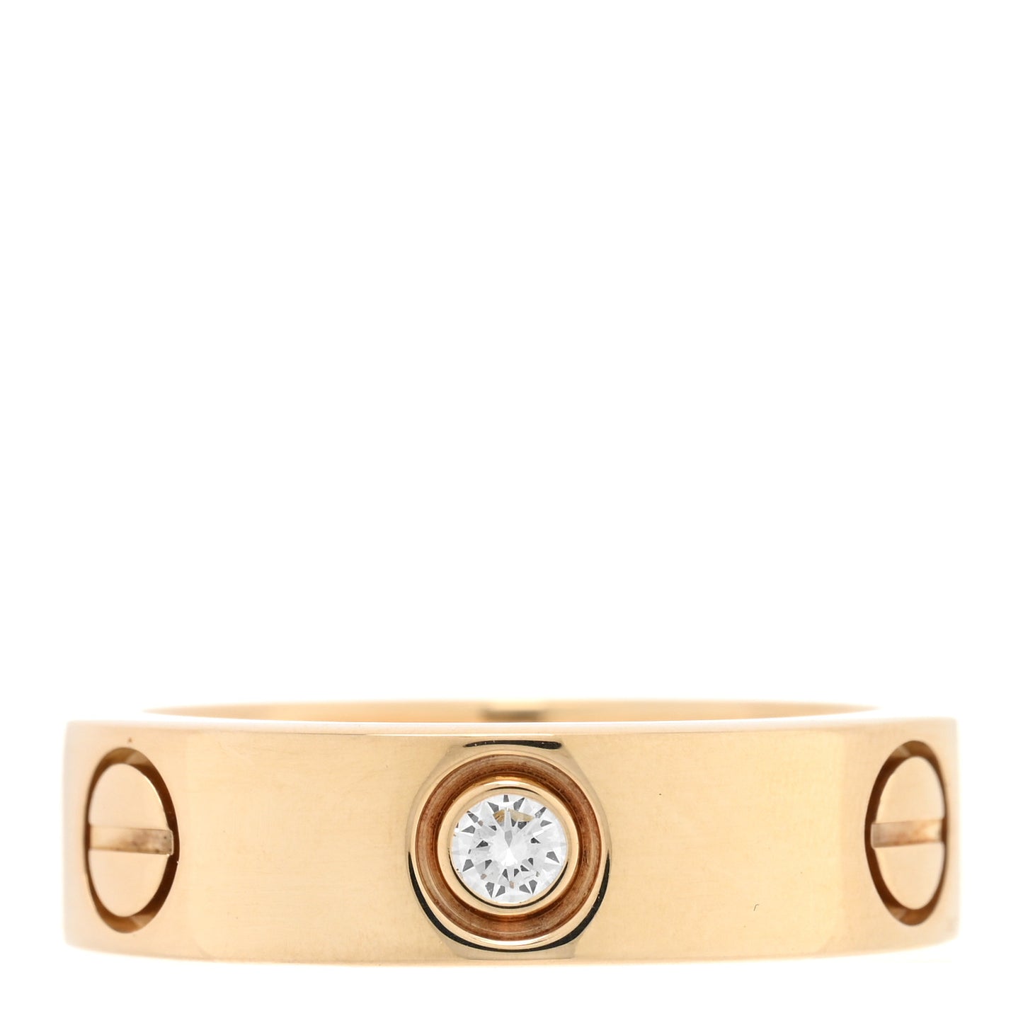 18K Yellow Gold 3 Diamond 5.5mm LOVE Ring 53 6.25