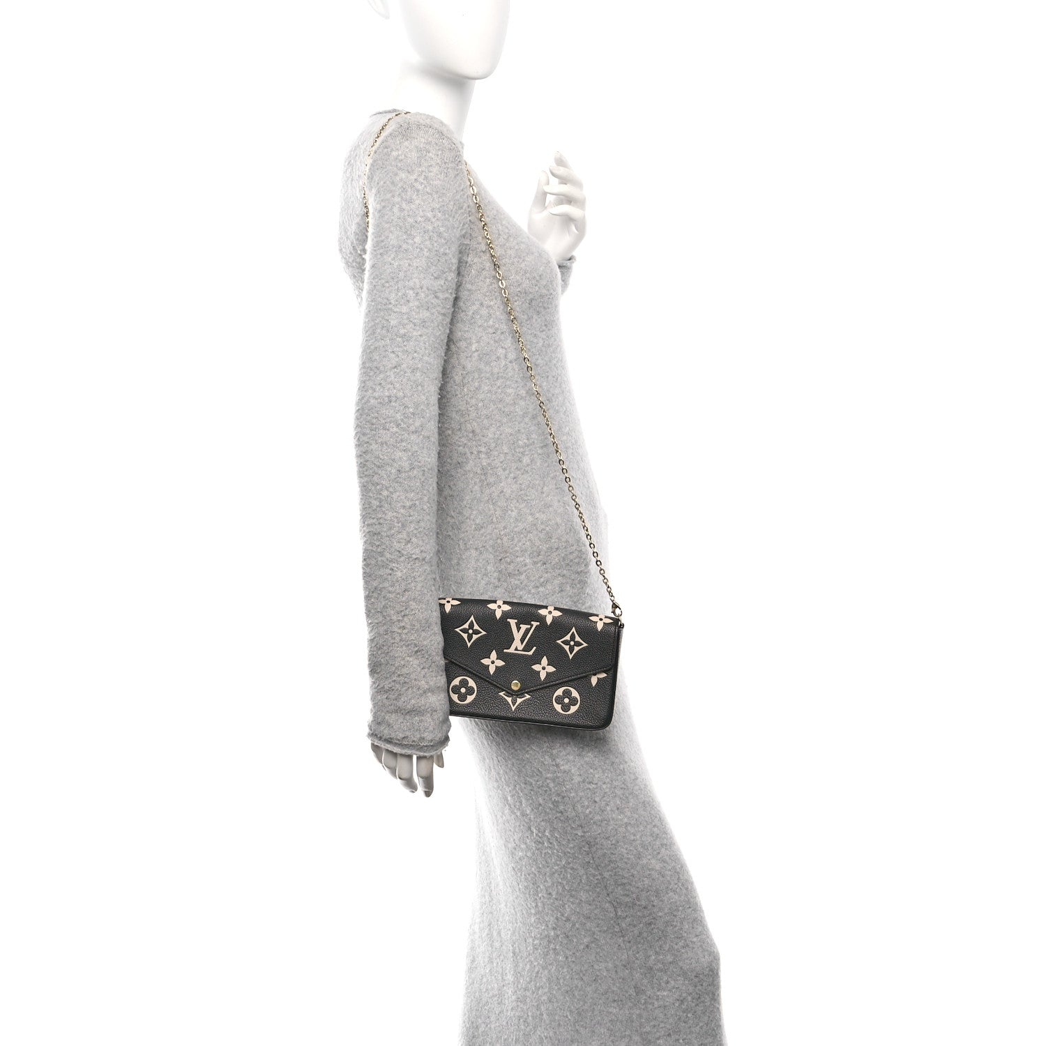 Louis Vuitton Empreinte Monogram Giant Felicie Pochette Black Beige 2 of 9
