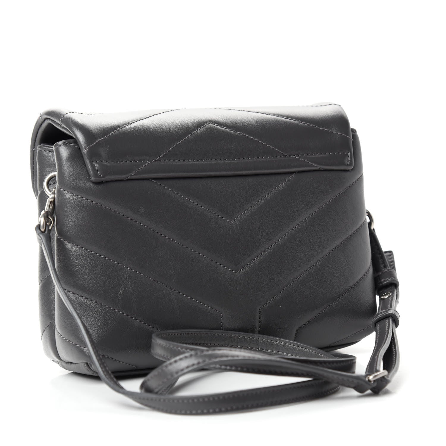 Saint Laurent Calfskin Y Quilted Monogram Toy Loulou Crossbody Bag Storm 3 of 14