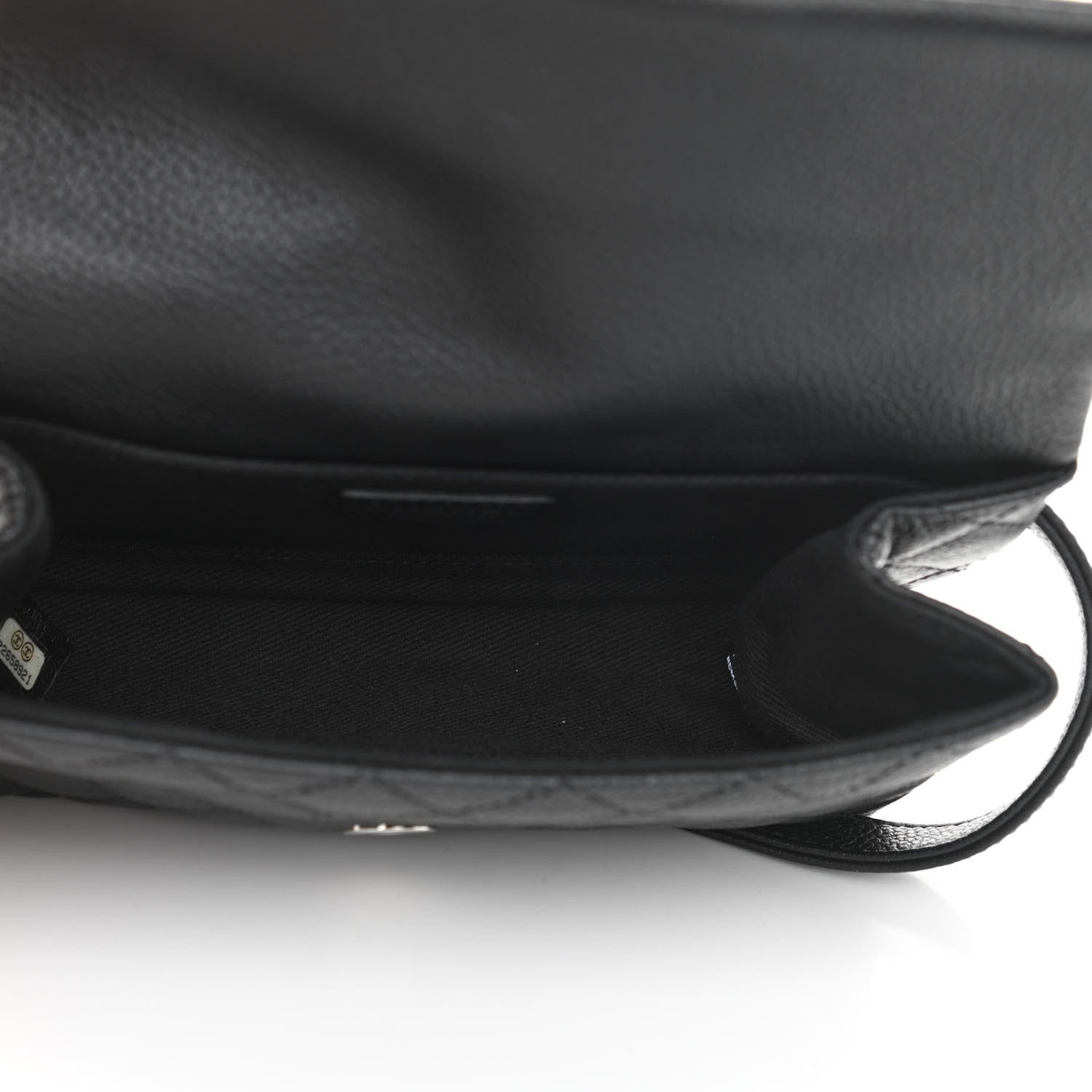 Chanel Grained Calfskin Quilted 2.55 Reissue Flap Belt Bag Clutch Black 5 of 10