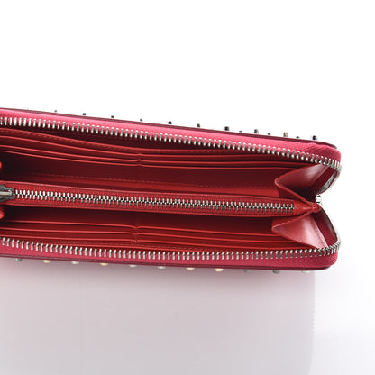 Christian Louboutin Calfskin Panettone Spiked Zip Around Wallet Rosa 5 of 10