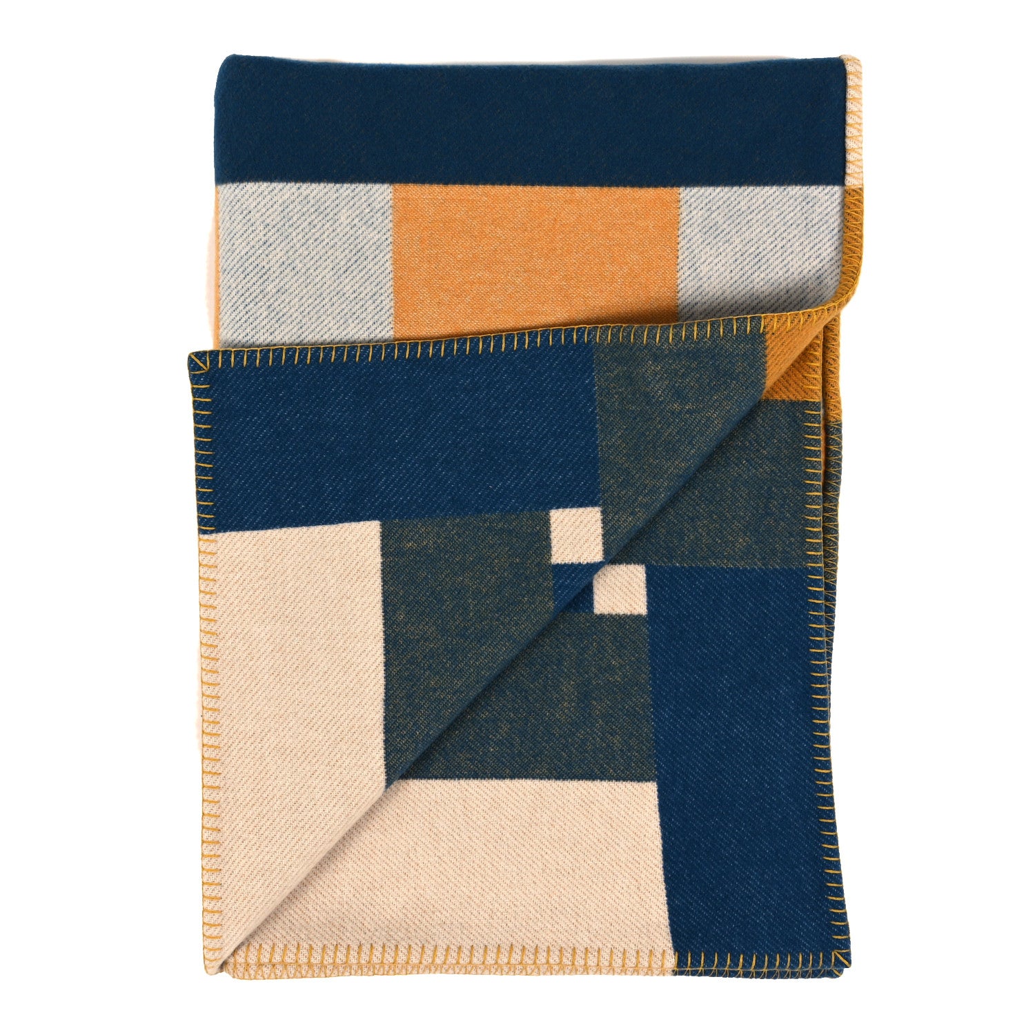 Hermes Wool Cashmere Tissage Blanket Marine 2 of 3
