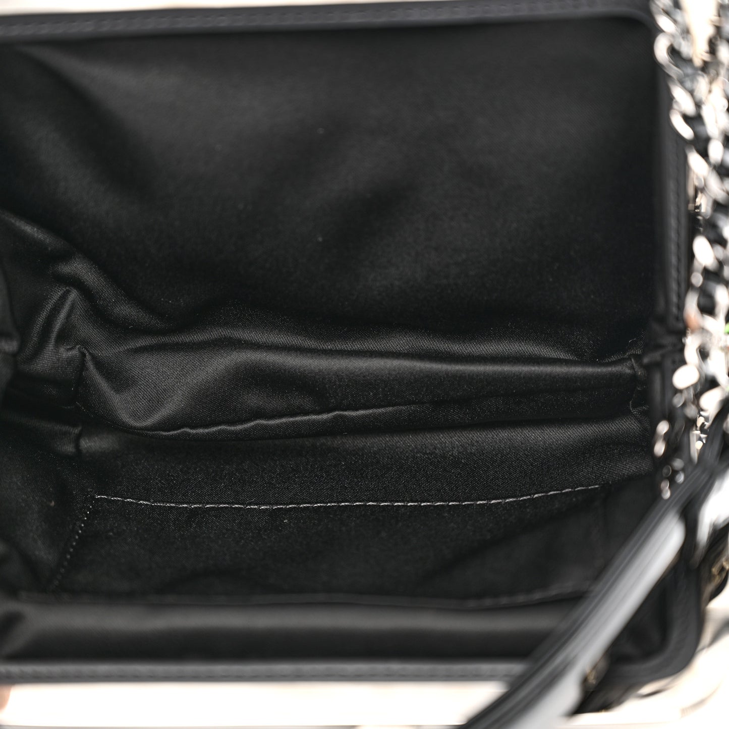 Patent Tweed Mini Kiss Lock Flap Double Bag Black Multicolor
