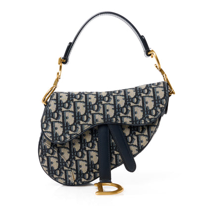 Christian Dior Oblique Mini Saddle Bag Blue 1 of 10