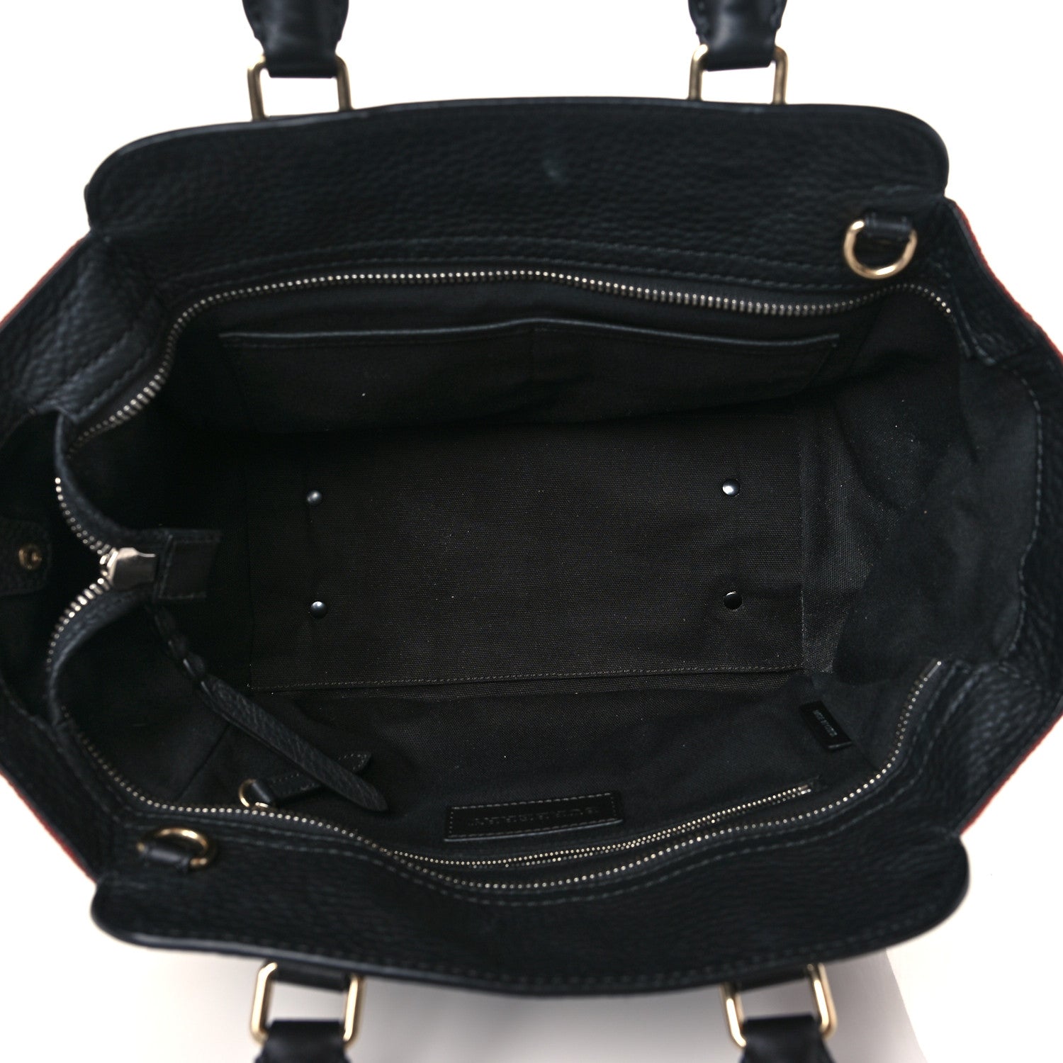 Burberry Canvas Mega Check Grained Calfskin Medium Harcourt Satchel Black 5 of 10