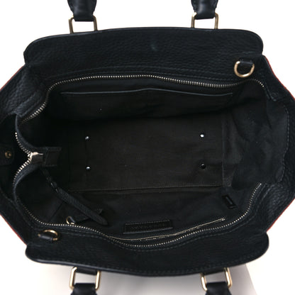 Burberry Canvas Mega Check Grained Calfskin Medium Harcourt Satchel Black 5 of 10