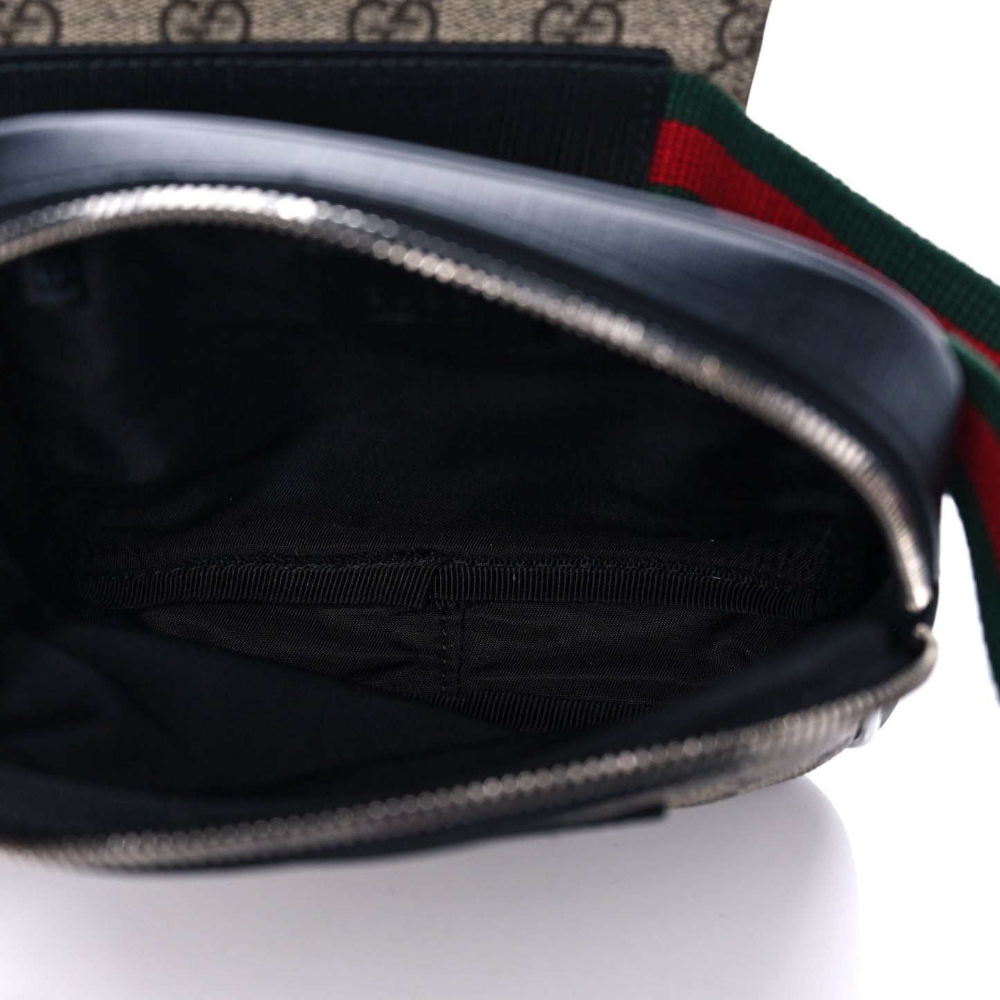 GG Supreme Monogram Web Belt Bag Black