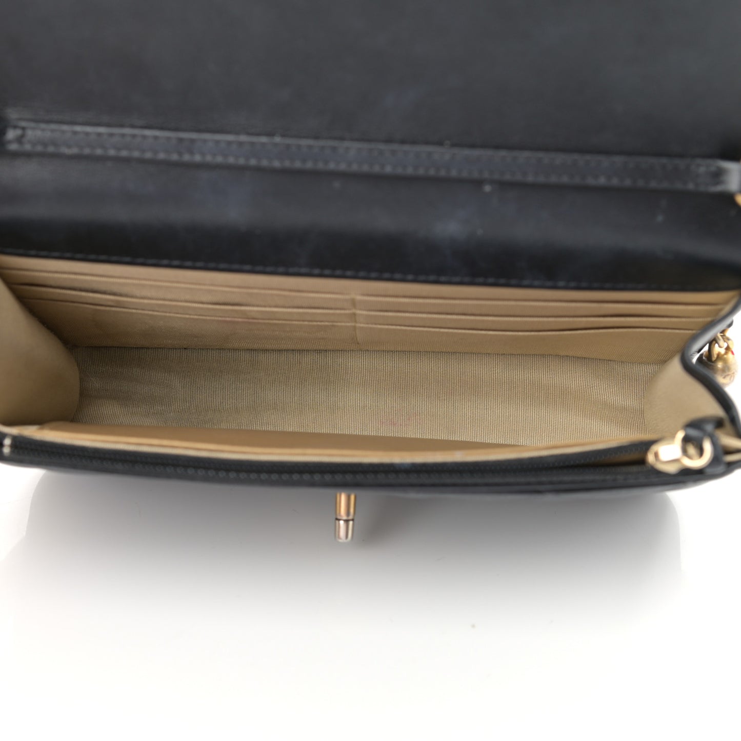 Lambskin Quilted CC Pearl Crush Wallet on Chain WOC Black
