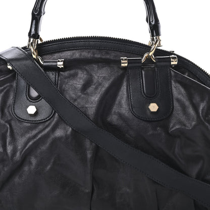 Gucci Calfskin Pop Bamboo Top Handle Tote Black 8 of 12