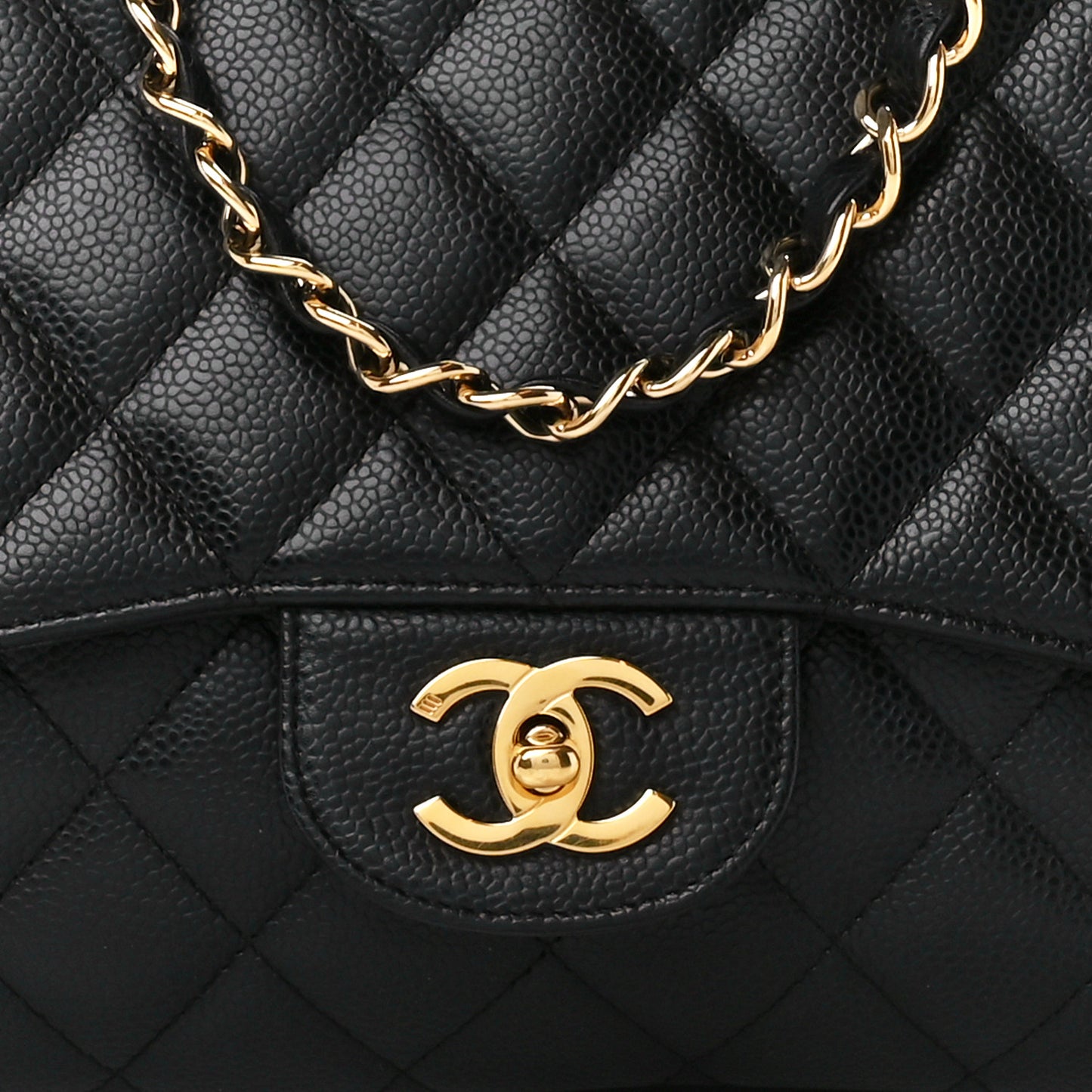 Caviar Quilted Jumbo Single Flap Black