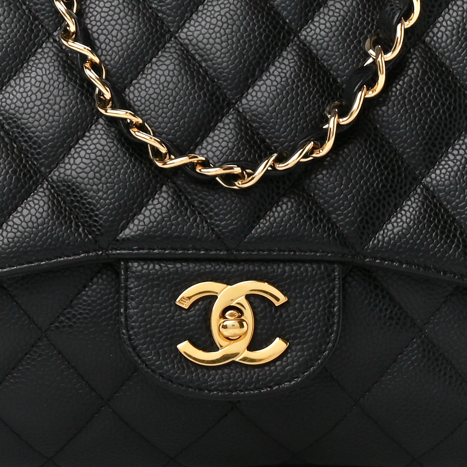 Chanel Caviar Quilted Jumbo Single Flap Black 9 of 12