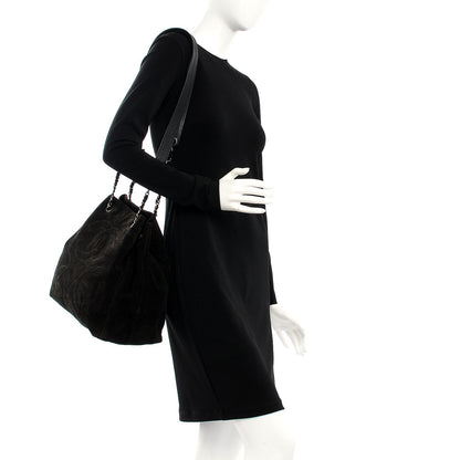 Chanel Suede CC Tassel Shoulder Bag Black 2 of 10