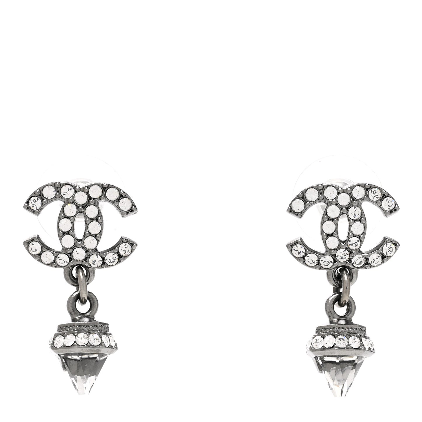 Ruthenium CC Crystal Drop Earrings
